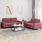 vidaXL 2-delige Loungeset stof wijnrood, Verzenden, Nieuw