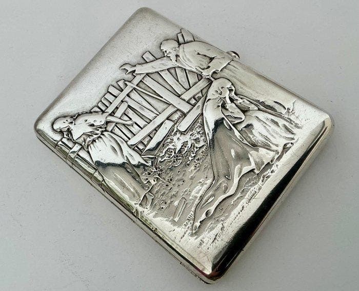 Sigarettendoos - .875 (84 Zolotniki) zilver - Russische, Antiek en Kunst, Antiek | Zilver en Goud
