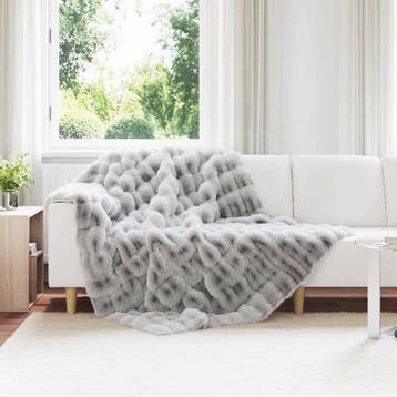 vidaXL Antislip deken van imitatie konijnenbont Olite 4 st, Huis en Inrichting, Verzenden, Nieuw