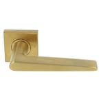 Deurkruk Wig op geveerd vierkant rozet PVD mat goud, Ophalen of Verzenden, Nieuw