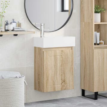 vidaXL Badkamermeubel met kraan Sonoma Eiken 45,5 x 25,5 x, Verzenden, Nieuw