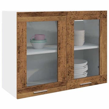 vidaXL Bovenkast Lyon 80x31x60 cm bewerkt hout oud, Verzenden, Nieuw