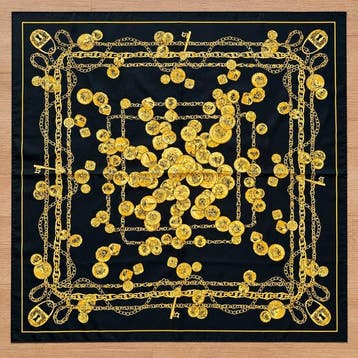 Other brand - Franklin Mint – Carré de soie – Motifs chaînes