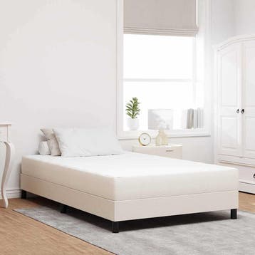 vidaXL Bedmatras met matras Crème 120 x 190 cm Stof, Verzenden, Nieuw
