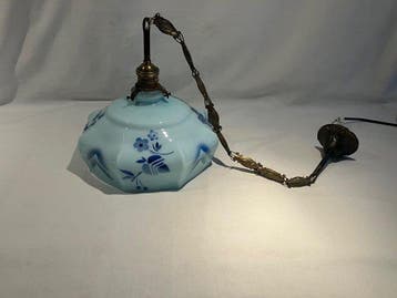 Lampe à suspendre - Verre, Laiton, Métal - Art déco, Antiquités & Art