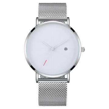 Fako - Horloge - Mesh - Chicago - Ø40mm - Zilver/Wit, Verzenden