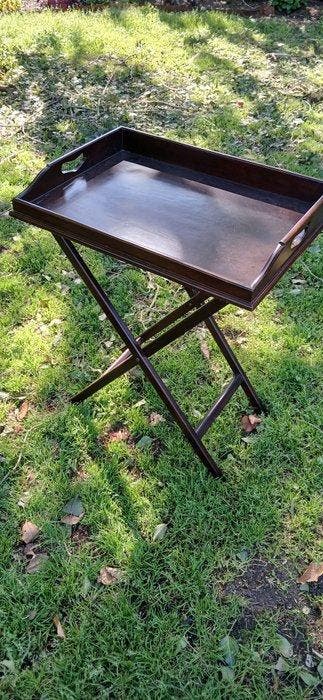 Large french butler tray on X shaped base-side table, tray, Antiek en Kunst, Curiosa en Brocante