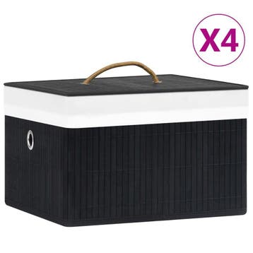 Bamboe opbergboxen 4st | Tweede kansje | OP = OP, Overige materialen, Minder dan 50 cm, Verzenden, Minder dan 50 cm