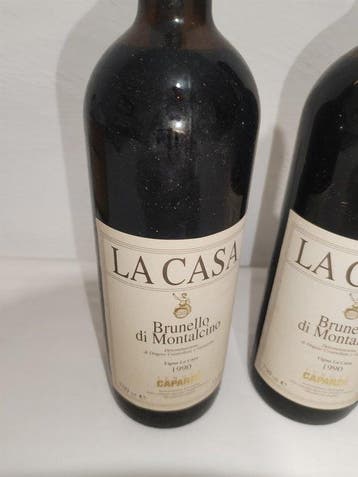 1990 Caparzo, La Casa - Brunello di Montalcino - 3 Flessen, Nieuw