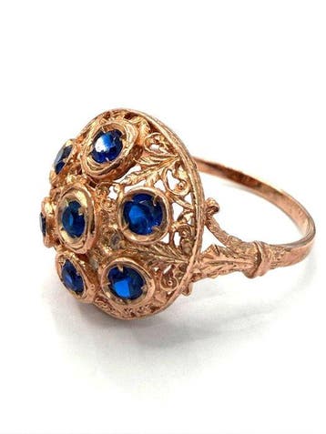 Zonder minimumprijs - Ring - 9 kt. Roségoud, Zilver Diamant