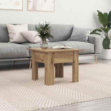 vidaXL Salontafel Artisan Eiken 55 x 55 x 42 cm Bewerkt hout, Verzenden