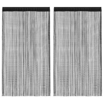 vidaXL Draadgordijnen 2 st 140x250 cm zwart, Huis en Inrichting, Verzenden, Nieuw