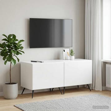 vidaXL Tv-meubel Hoogglans Wit Bewerkt hout, Verzenden, Nieuw