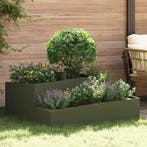 vidaXL Tuin Plantpot Olijf Groen 100 x 100 x 50 cm, Tuin en Terras, Verzenden, Nieuw