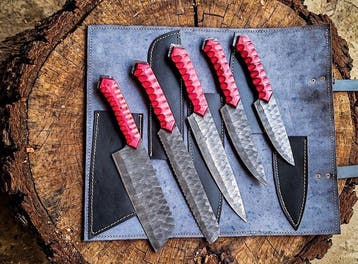 Kitchen/Chef Set ,Multipurpose Damascus hand forged Steel