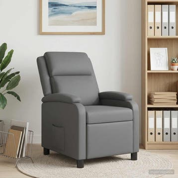 vidaXL Recliner Grijs Kunstleer, Verzenden, Nieuw