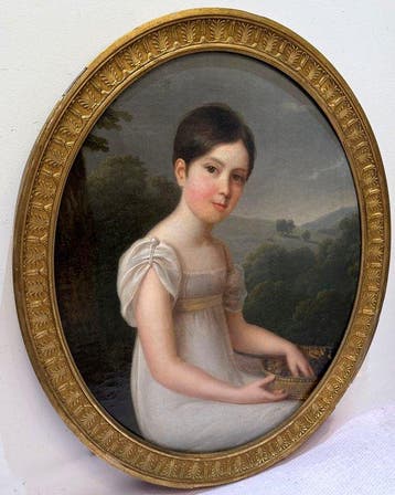 École française (XIX) - Fillette au Panier de Raisins