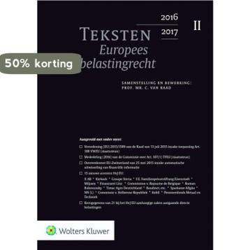 Teksten Europees belastingrecht 2016/2017 9789013134711, Verzenden