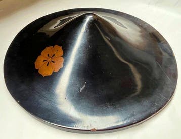 Prachtig familiewapen jingasa (hoed, helm) - Japan - Meiji