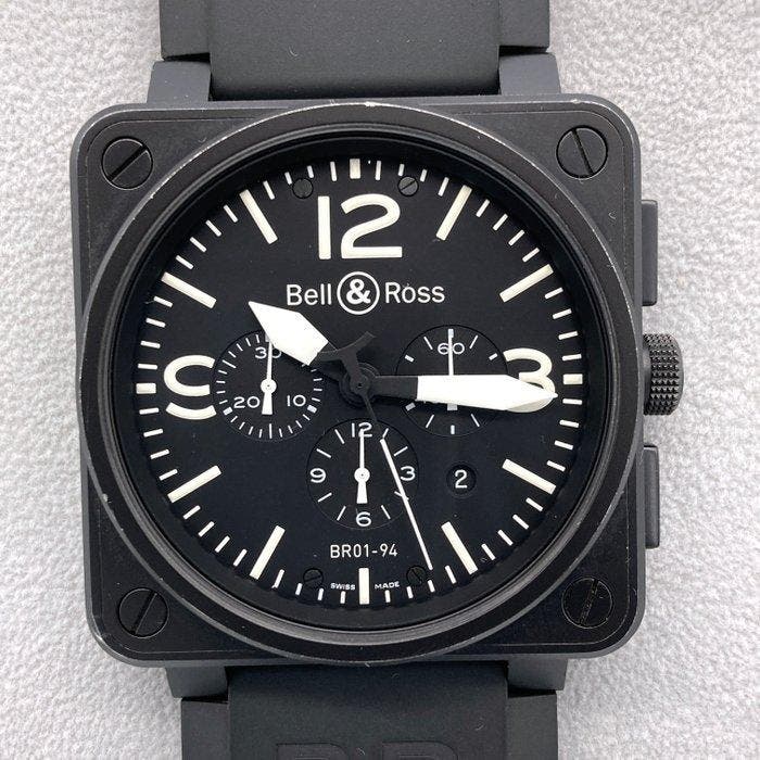 Bell & Ross - BR 01 - BR 01-94-S Carbon Chronograph - Heren, Handtassen en Accessoires, Horloges | Heren