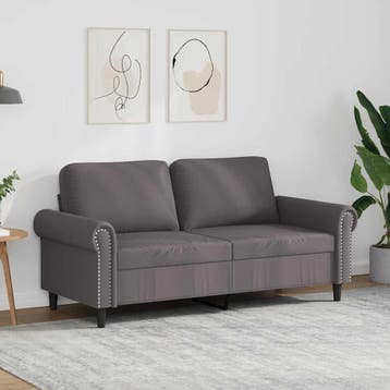 vidaXL Tweezitsbank / zetel 140 cm kunstleer grijs, Huis en Inrichting, Verzenden, Nieuw