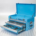 Datona Gereedschapskist drie lades - 2 lades gevuld - blauw, Doe-het-zelf en Bouw, Gereedschapskisten, Ophalen of Verzenden, Nieuw