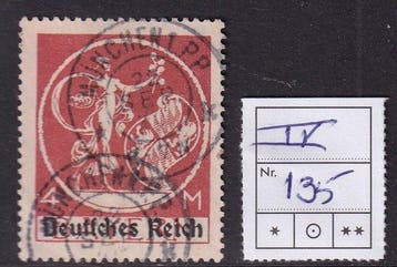 Duitse Rijk 1920 - Samenstelling plaatfouten en uitgifte op, Postzegels en Munten, Gestempeld