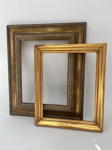 Lijst (2) - Hout - Paar gouden lijsten