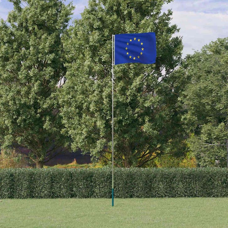 vidaXL Vlag met vlaggenmast Europa 5,5 m aluminium, Divers, Drapeaux & Banderoles, Envoi