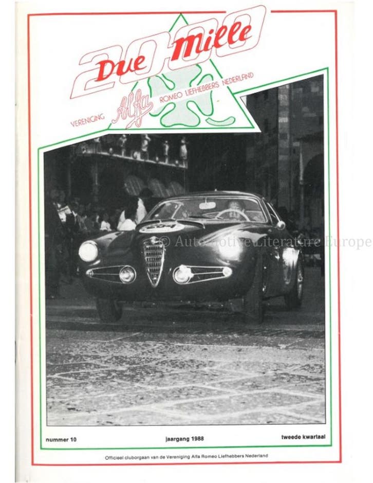 1988 ALFA ROMEO CLUB DUE MILLE MAGAZINE 10 NEDERLANDS, Livres, Autos | Brochures & Magazines