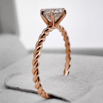 Zonder minimumprijs - Ring - 14 karaat Roségoud, H/SI -, Nieuw