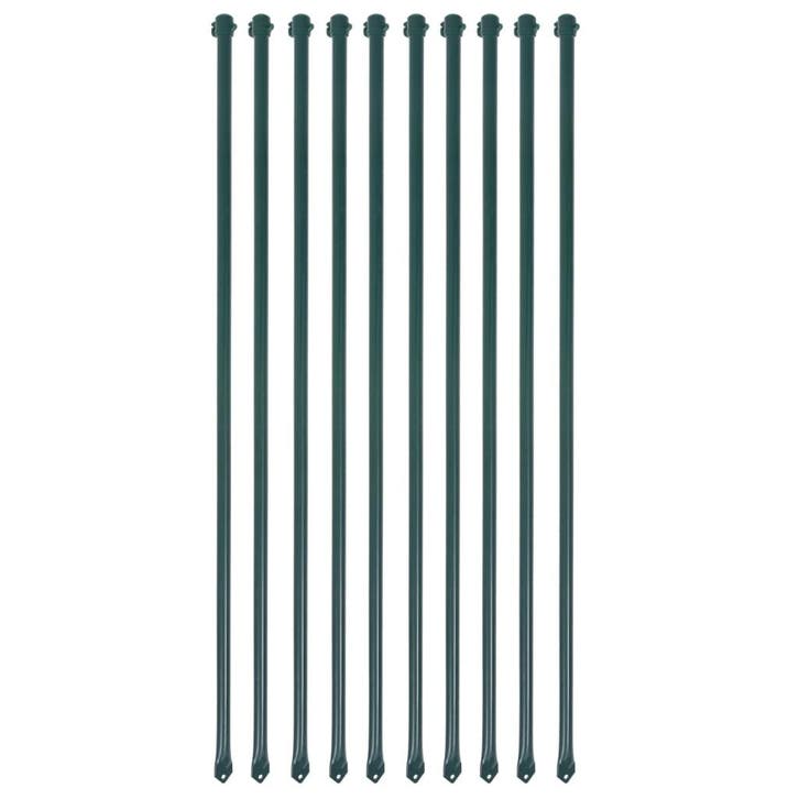vidaXL Tuinpalen 1 m metaal groen 10 st, Jardin & Terrasse, Bacs à fleurs & Jardinières, Envoi
