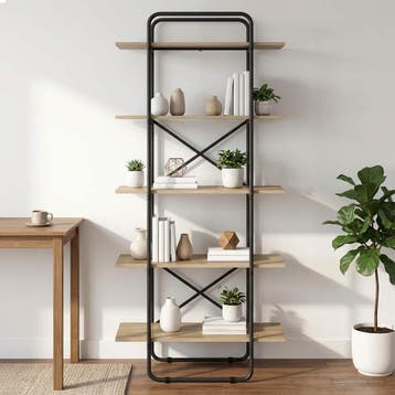 vidaXL Boekenplank 5-laags 80 x 35 x 175,5 cm PB Sonoma, Verzenden, Nieuw