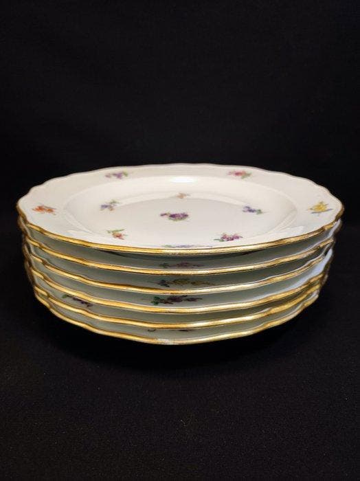 Meissen - Bord (6) - Ø 21,8 cm 6er Set antike, Antiek en Kunst, Antiek | Glaswerk en Kristal