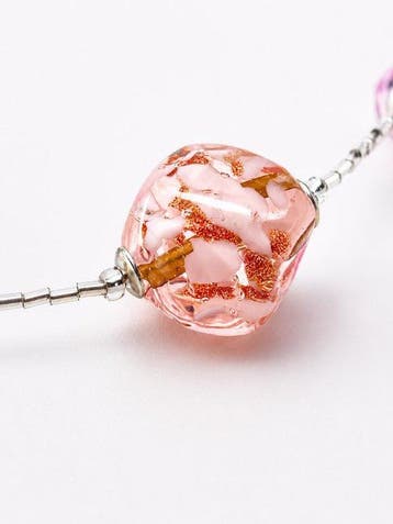 Murano-glas, Zilver - Halsketting - zilver en aventurijn