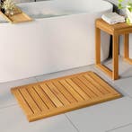 vidaXL Badmat Effen Bruin 80 x 50 cm Hout, Huis en Inrichting, Verzenden, Nieuw