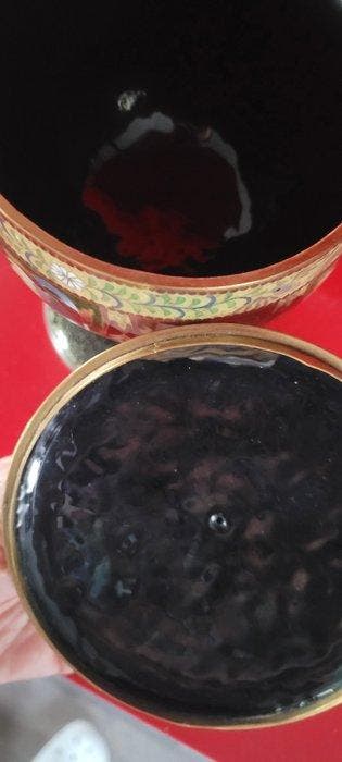 Pot - Metaal - Snoeppotje in cloisonné