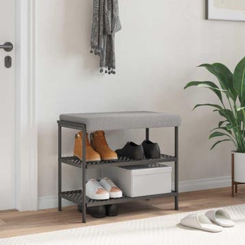 vidaXL Bankkussen Sherpa Stof Lichtgrijs Diepte 35 cm, Verzenden, Nieuw