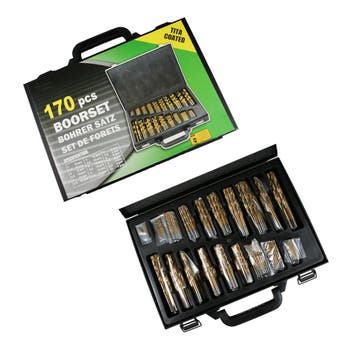 Supergrote set HSS boren in koffer (170 stuks!), Verzenden