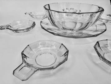 Val Saint Lambert - Plateau (9) - Éclat - Verre - coupes à, Antiquités & Art