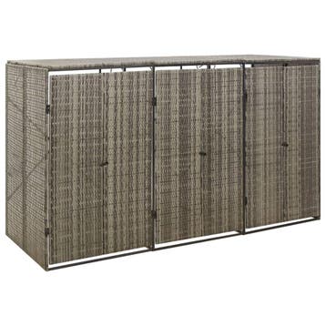 vidaXL Containerberging driedubbel 207x80x117 cm poly rattan, Verzenden