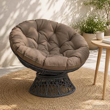 vidaXL Hangstoel Kussen VIANEN 100% Polyester Taupe Ø 80 x, Verzenden, Nieuw