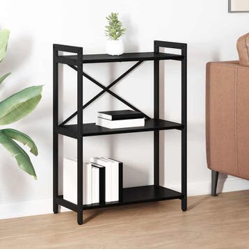 vidaXL Boekenplank Zwart Eiken 60 x 30 x 85 cm Bewerkt hout, Verzenden, Nieuw