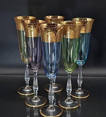 Atemisia - Champagne fluitje (6) - Moldava - Kristal