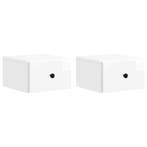 vidaXL Muurbevestigde Nachttafel 2 pcs Hoogglans Wit 34,5 x, Verzenden, Nieuw