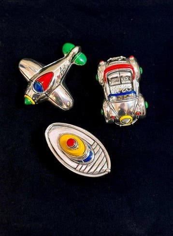 Arde & Stilarte Argenti - Figurine - VW Beetle Car, Airplane