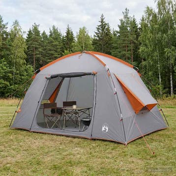 vidaXL Huisje Tent Grijs en Oranje 300 x 210 x 156 cm, Verzenden, Nieuw