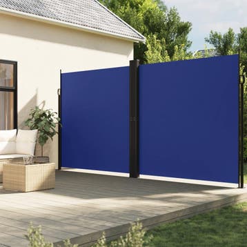 vidaXL Windscherm uittrekbaar 220x600 cm blauw, Verzenden