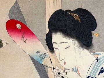 Tomioka Eisen – Woman with a Fan on a Summer Day – Colour