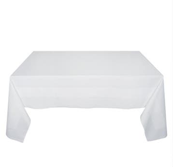 Tafelkleed Wit 140x200cm Met Ingeweven Satijnband - Treb Cla, Verzenden, Nieuw, Overige kleuren, Tafelkleed of Tafelzeil